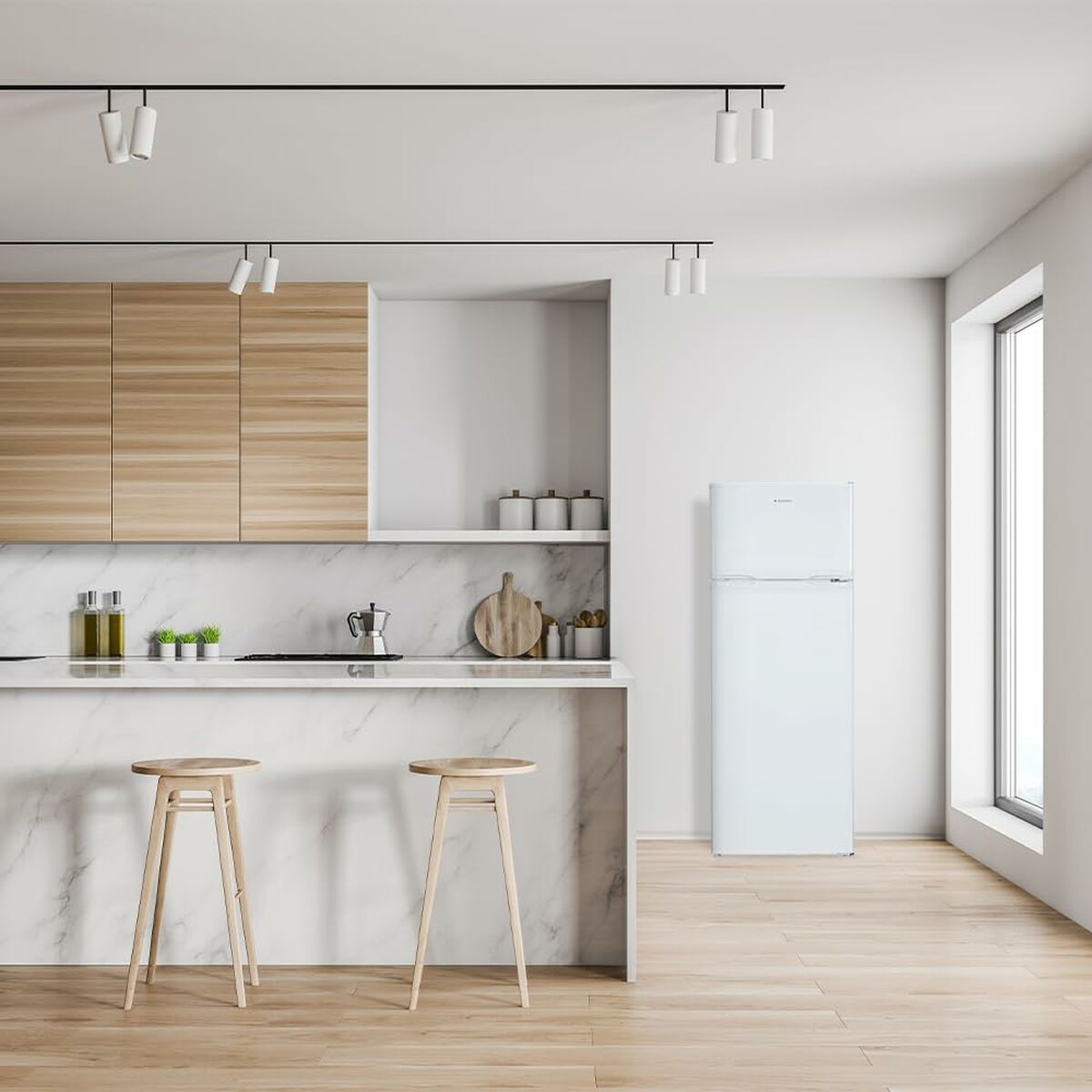 Réfrigérateur Combiné Aspes AF145503E   143 206 L Blanc