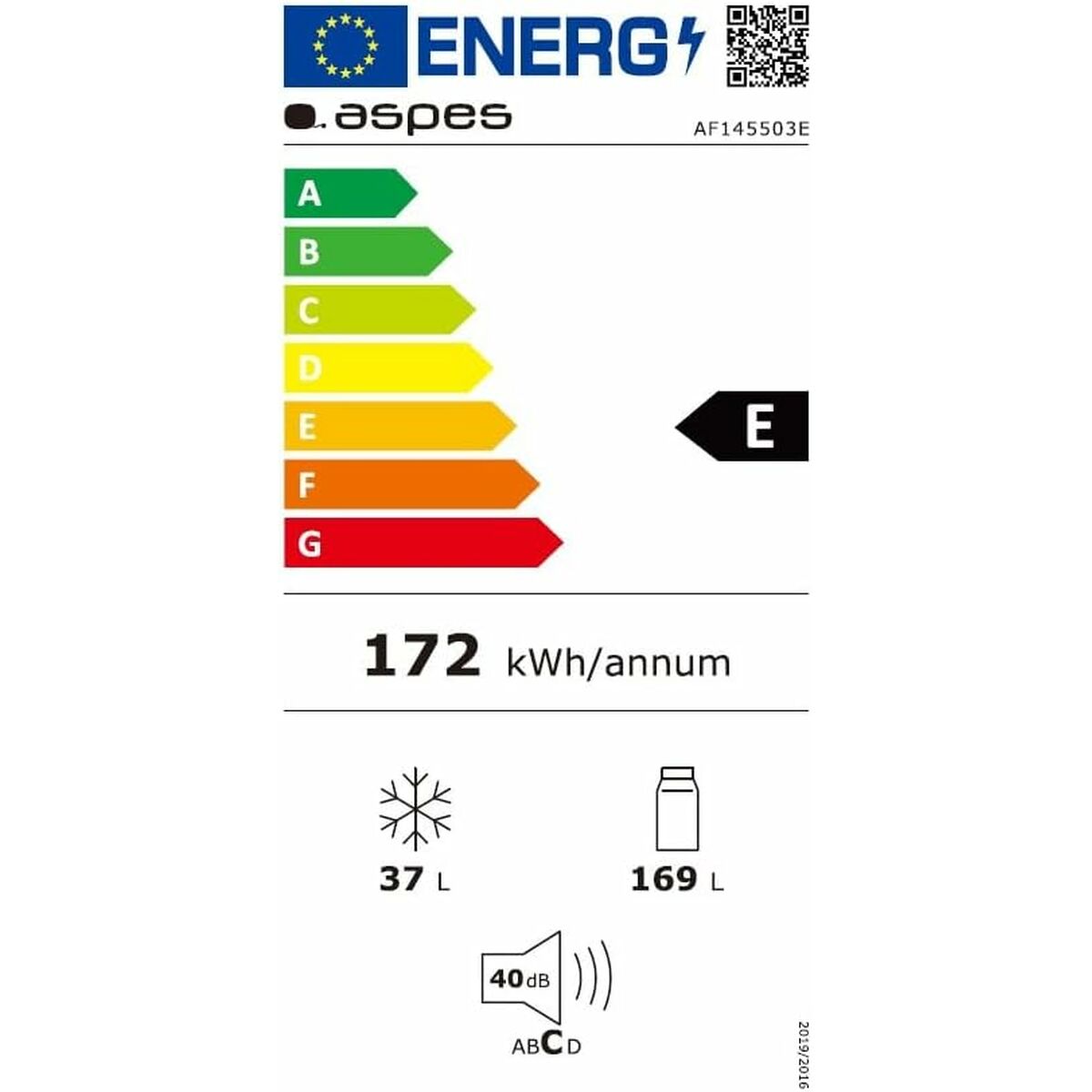 Réfrigérateur Combiné Aspes AF145503E   143 206 L Blanc