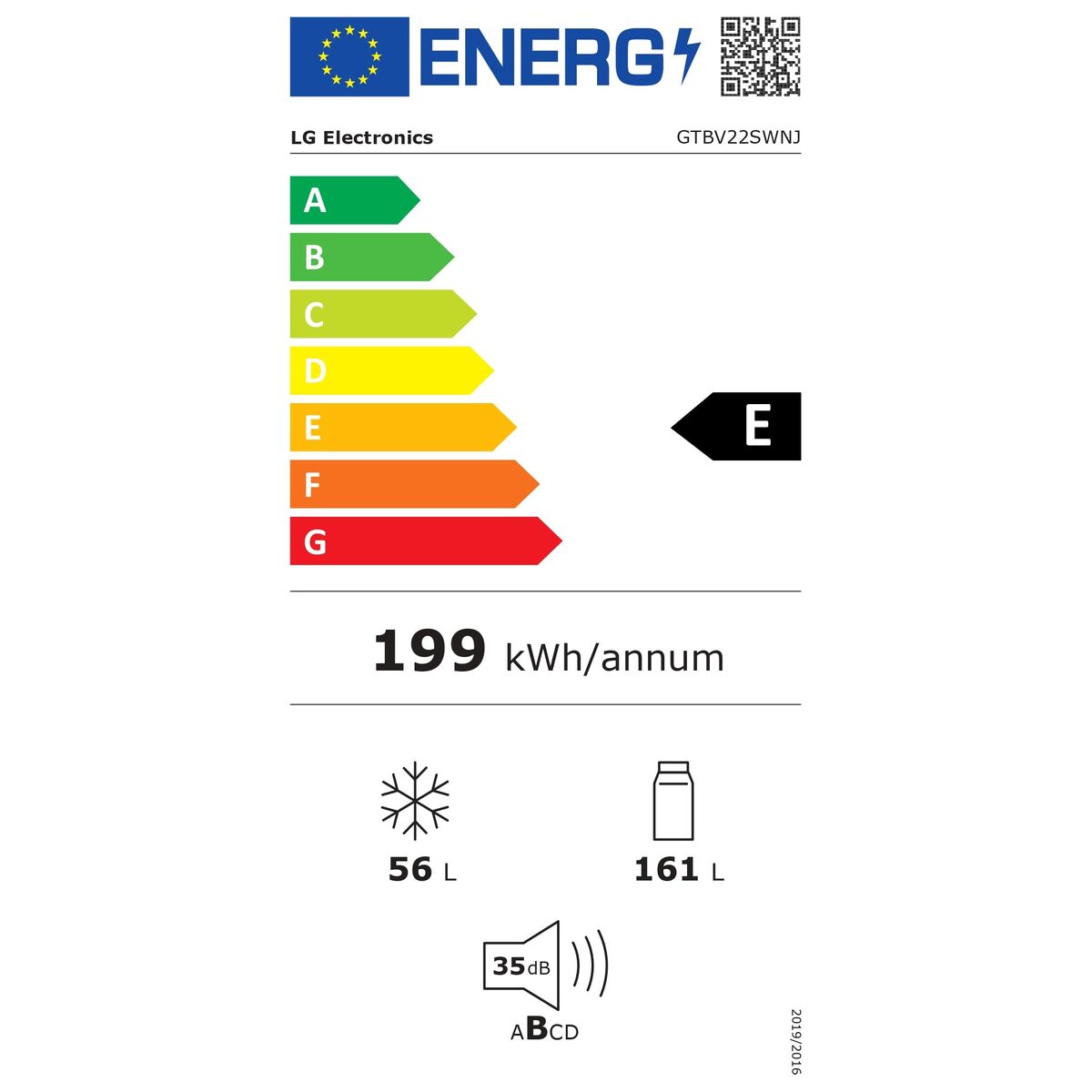 Réfrigérateur Combiné LG GTBV22SWNJ Blanc
