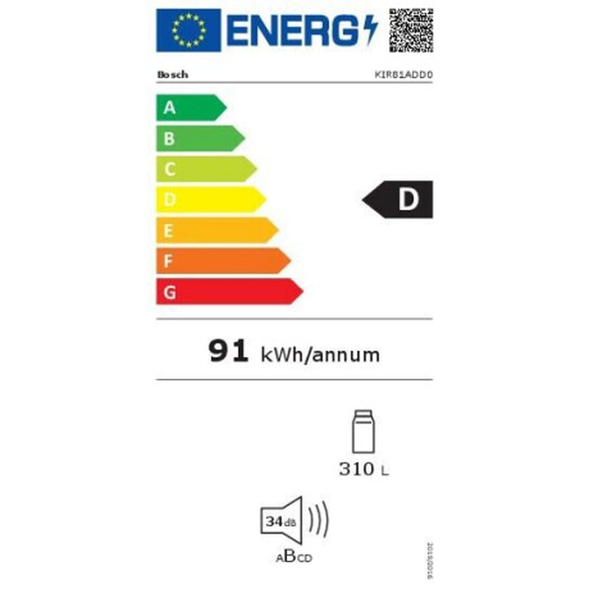 Réfrigérateur BOSCH KIR81ADD0