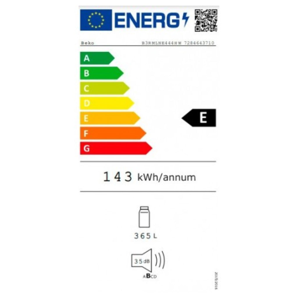 Réfrigérateur BEKO B3RMLNE444HW Blanc (185 X 60 CM)